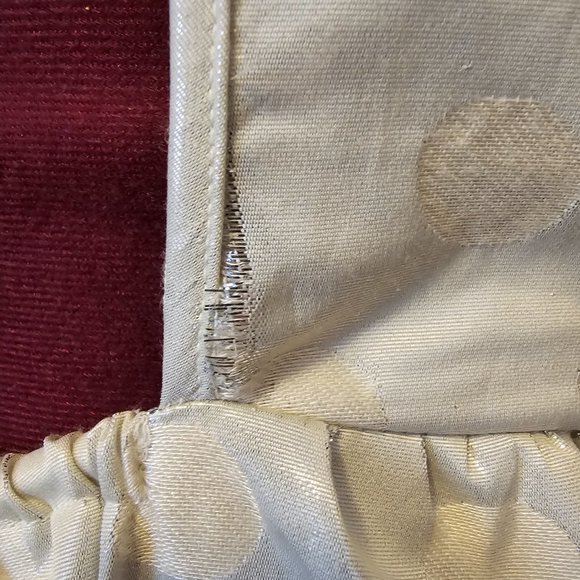 American Eagle Outfitters Cream on‎ Cream Metallic Polka Dots Open Back Dress - Picture 7 of 9